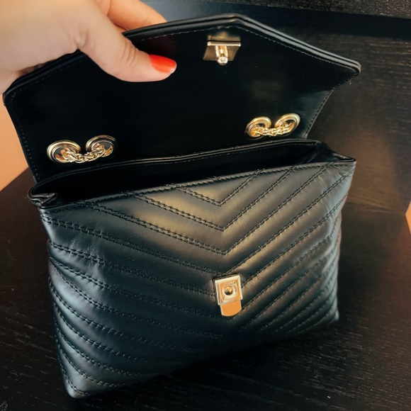 SARA BURGLAR genuine black leather shoulder bag Kate Trapunto BORSA DONNA NWT - Picture 7 of 12